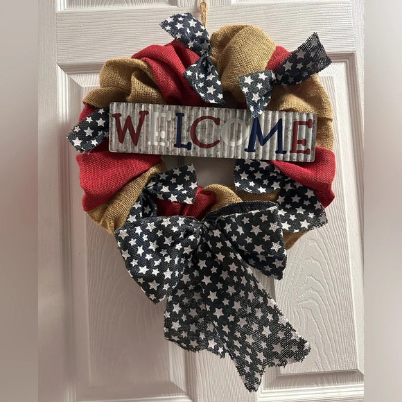 patriotic burlap wreath - Picture 1 of 3
